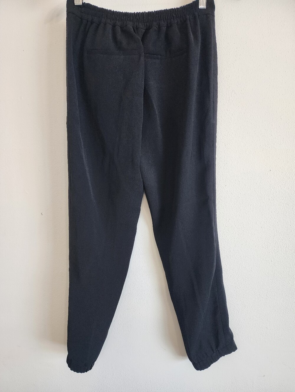 Vince Black Crepe Pintuck Elastic Waist Mid Rise Jogger Dress Pant XS - Picture 9 of 15